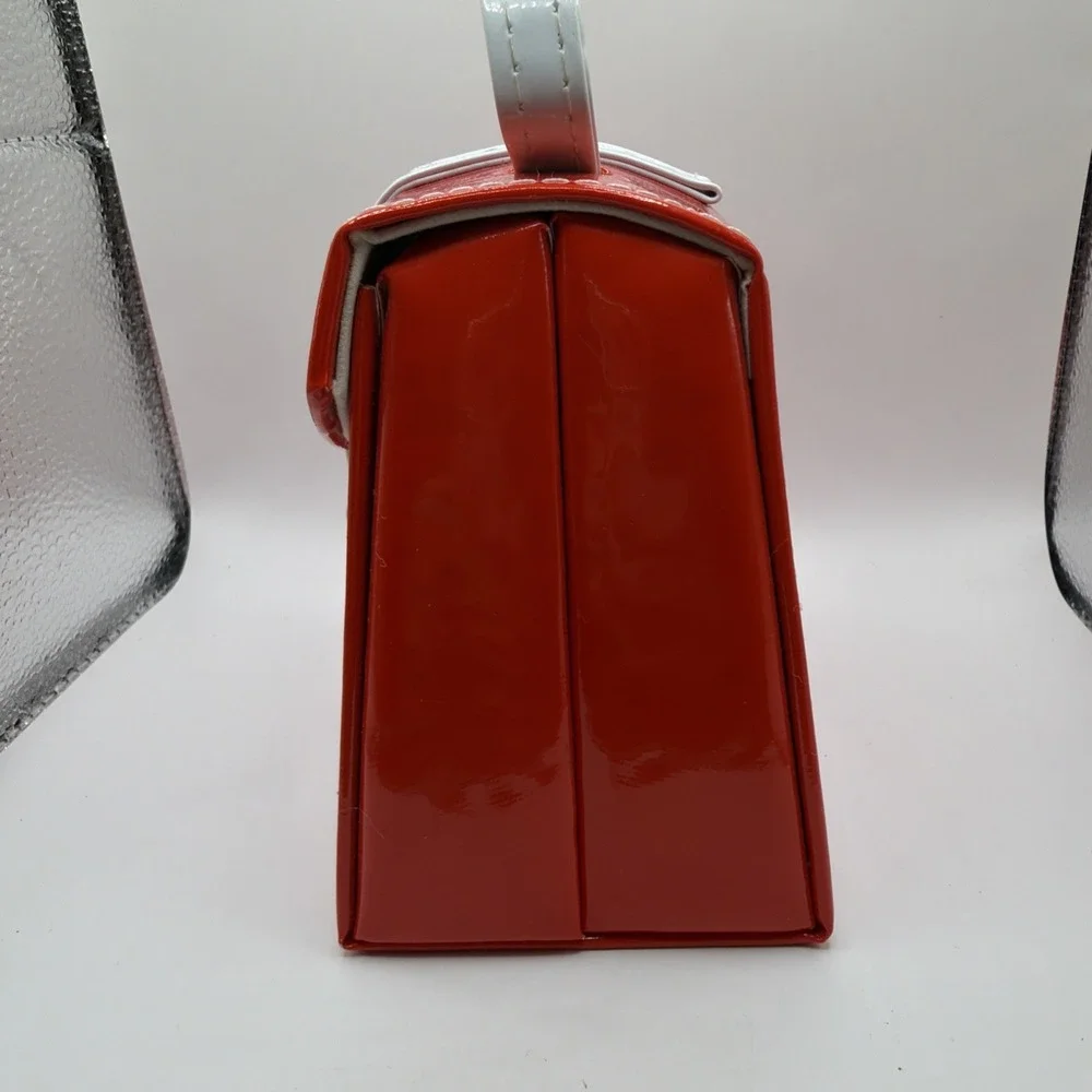 Unused No‎ Tag Faux Red/White Patent Leather Rite Aid Home Purse Jewelry